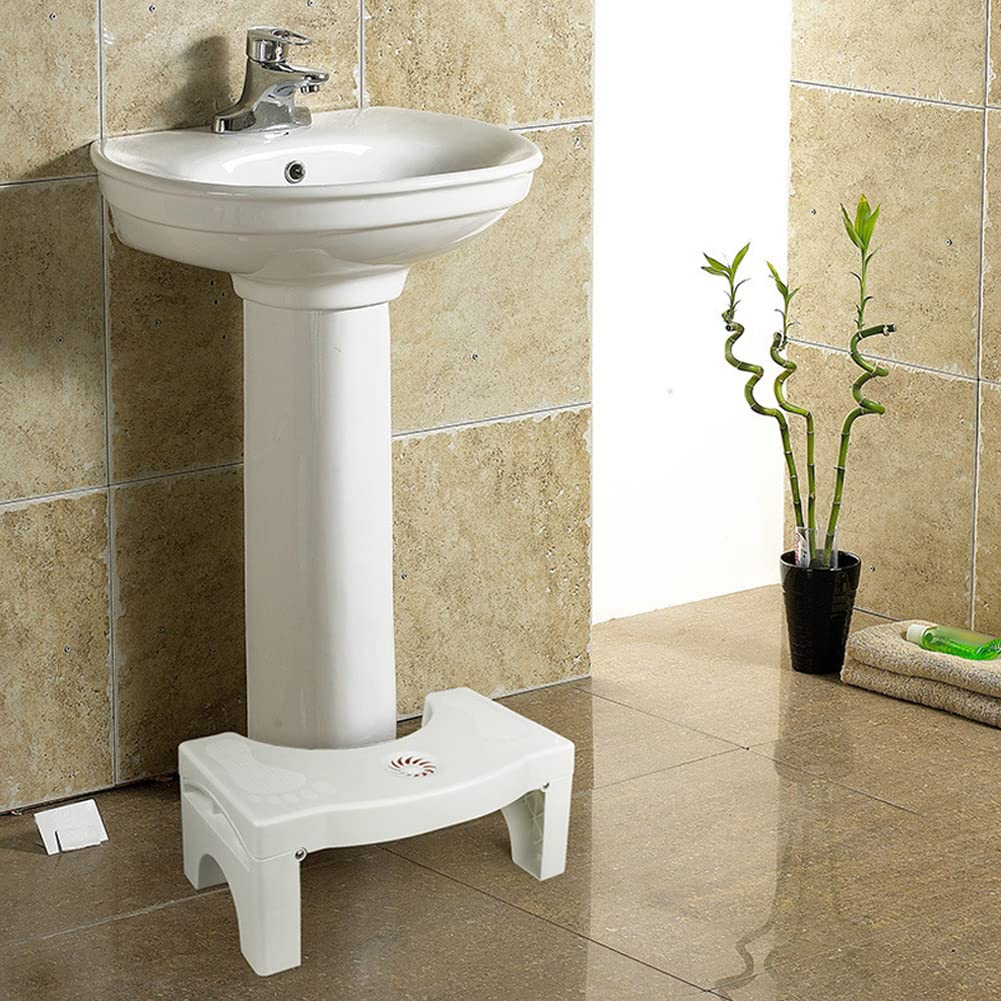 Sgabello Pieghevole Per WC In Legno | Altezza 17,8 Cm | Striscia Antiscivolo | Colore Noce | Portata 136 Kg | Per Adulti - 2