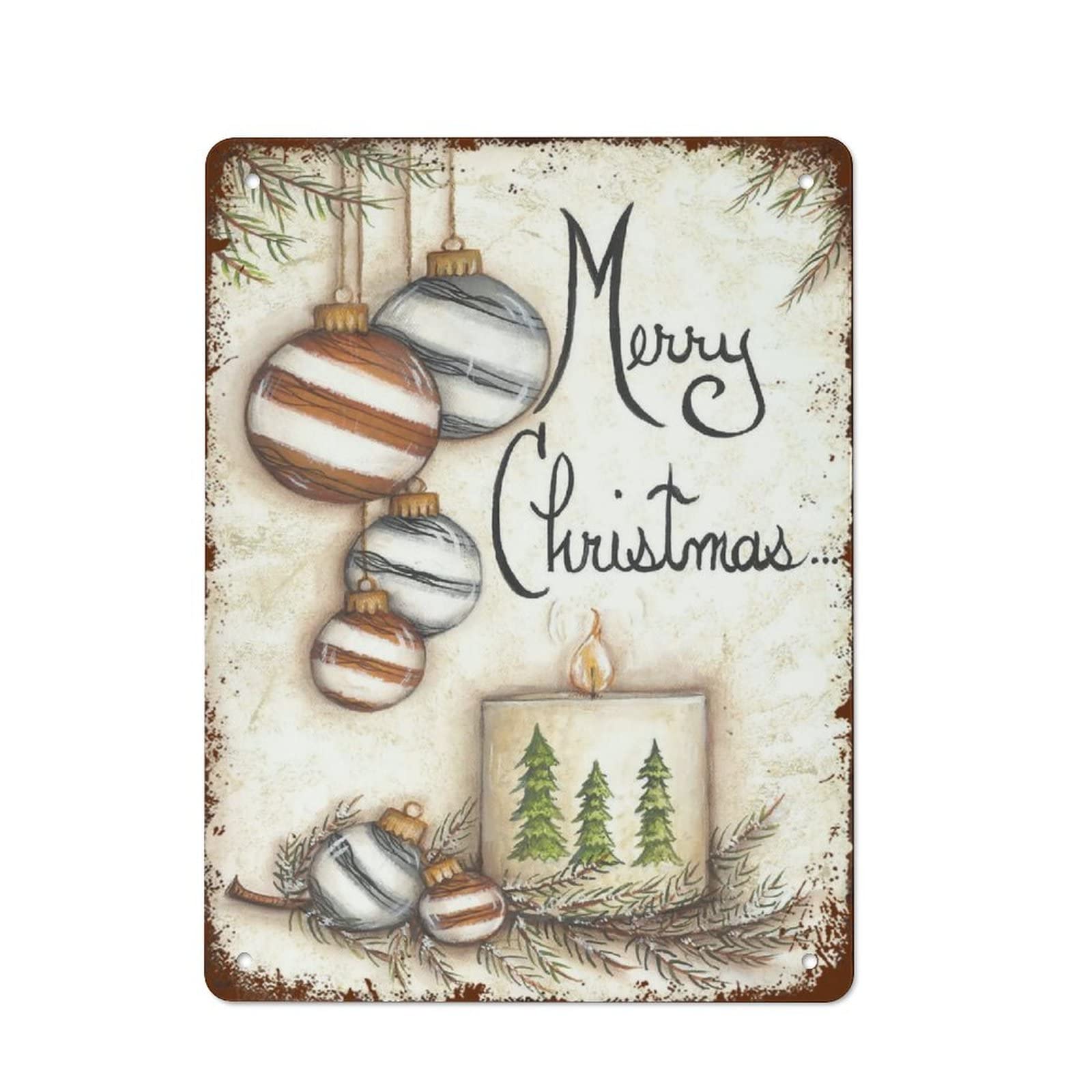 peiyeety Metal Tin Sign Vintage Metal Signs Merry Christmas To You Poster Christmas Sign Holiday Sign Retro Wall Decor Tin Sign Funny Decorations For Cafe Office Farm Pub Club Plaque Tin Sign 8"x12"