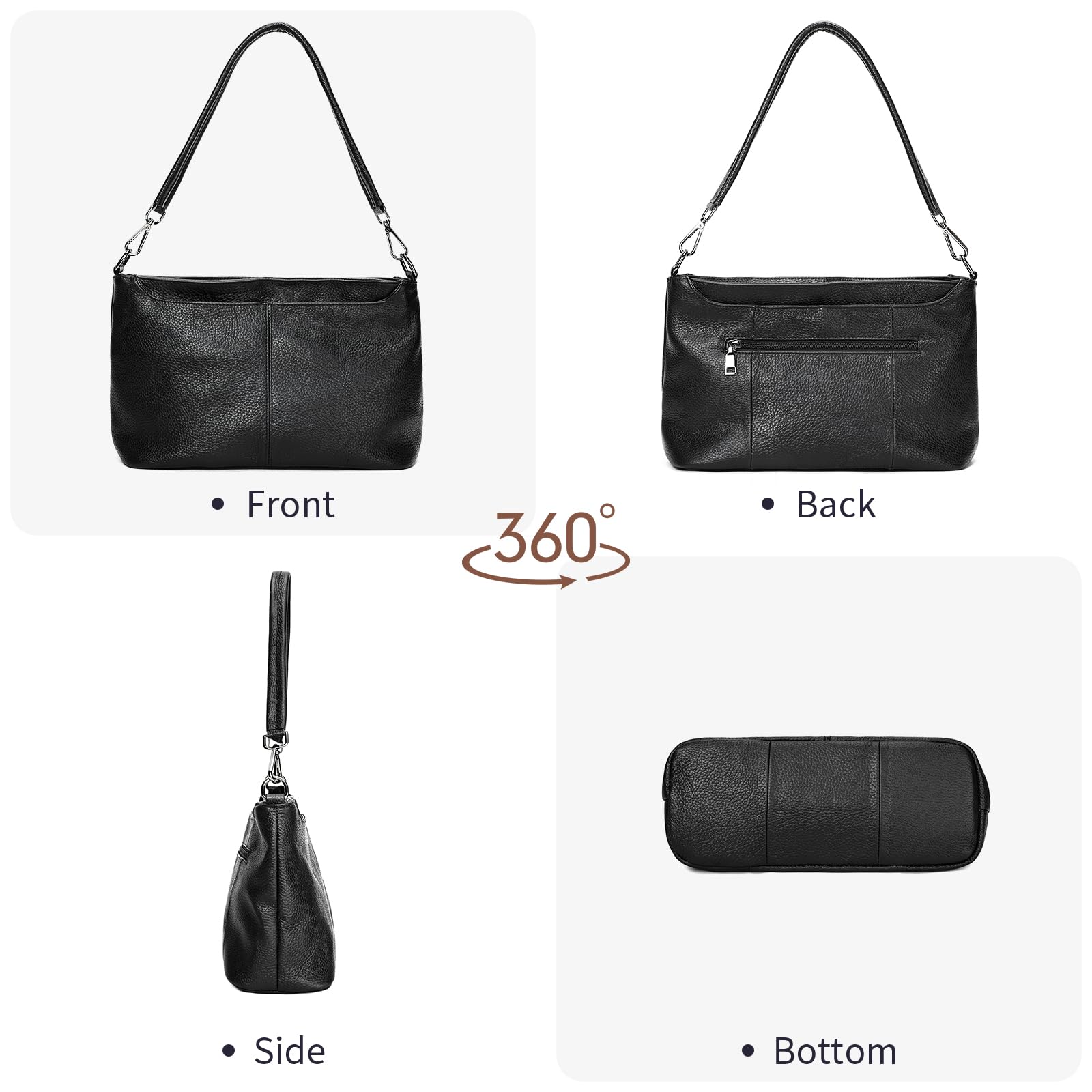 BAIGIO Damen Handtasche Mittelgroß Echtleder Umhängetasche Crossbody Bag