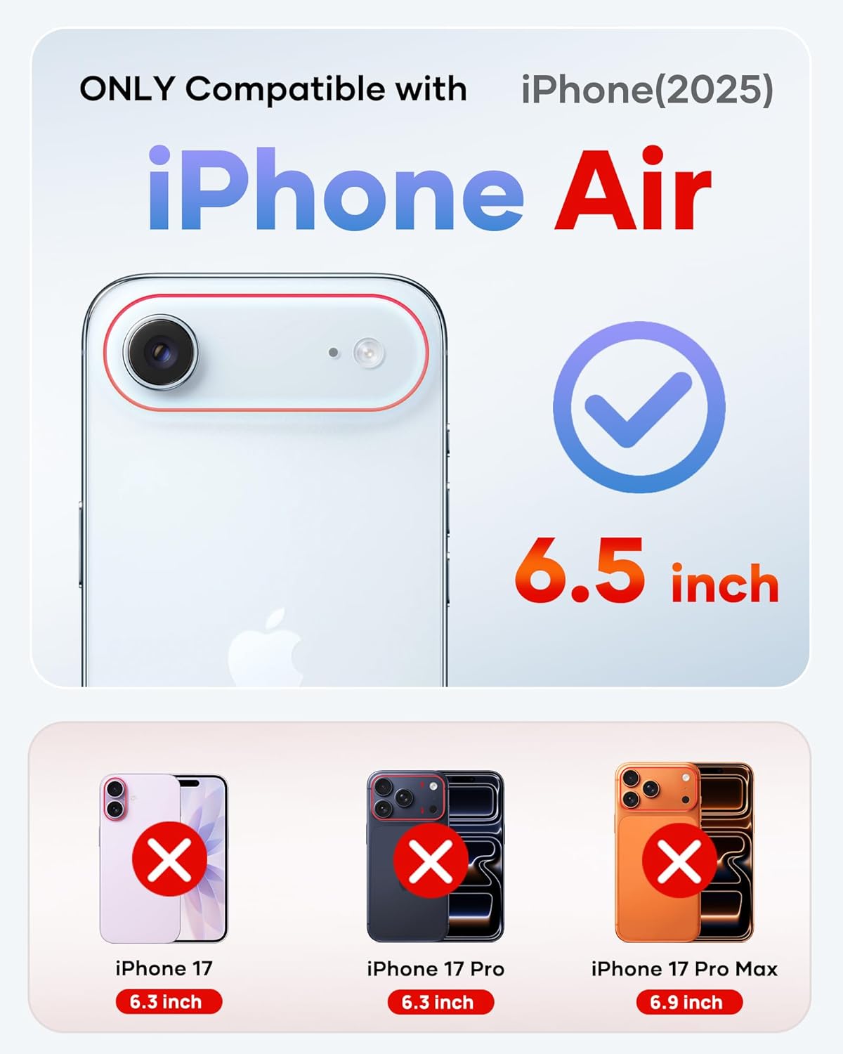 Vihibii for iPhone Air Case with Adjustable Stand, [Compatible with Magsafe], Fade-Resistant Glow Stylish Slim Design, Rugged Shockproof Back & Silicone Edges Phone Cover Case, 6.5" 2025, Orange - Image 2