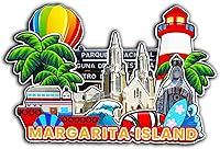 Vista 1 de Imán de madera para nevera, Isla Margarita, Venezuela, Monumentos 3D, recuerdos coleccionables, decoración hecha a mano -2145