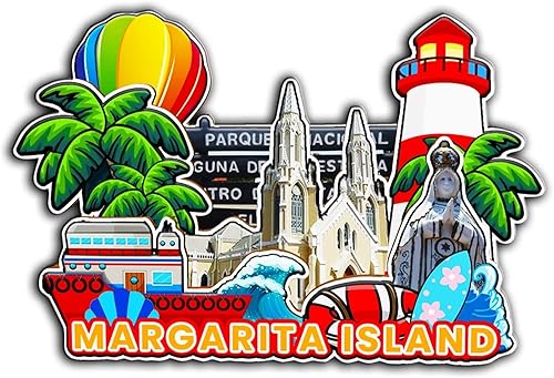 Imán de madera para nevera, Isla Margarita, Venezuela, Monumentos 3D, recuerdos coleccionables, decoración hecha a mano -2145