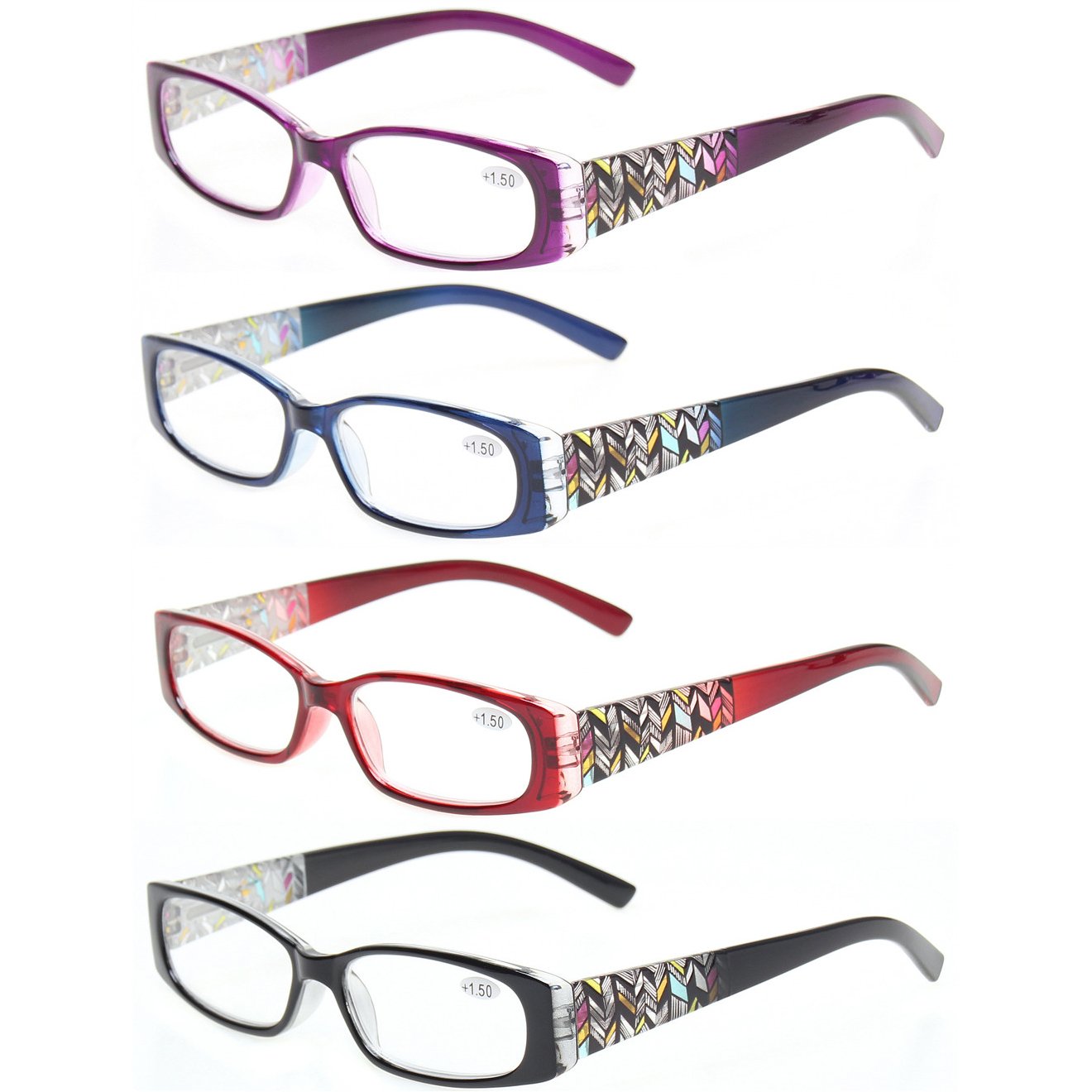 Kerecsen Reading Glasses 4 Pack Great Value Quality Readers Fashion