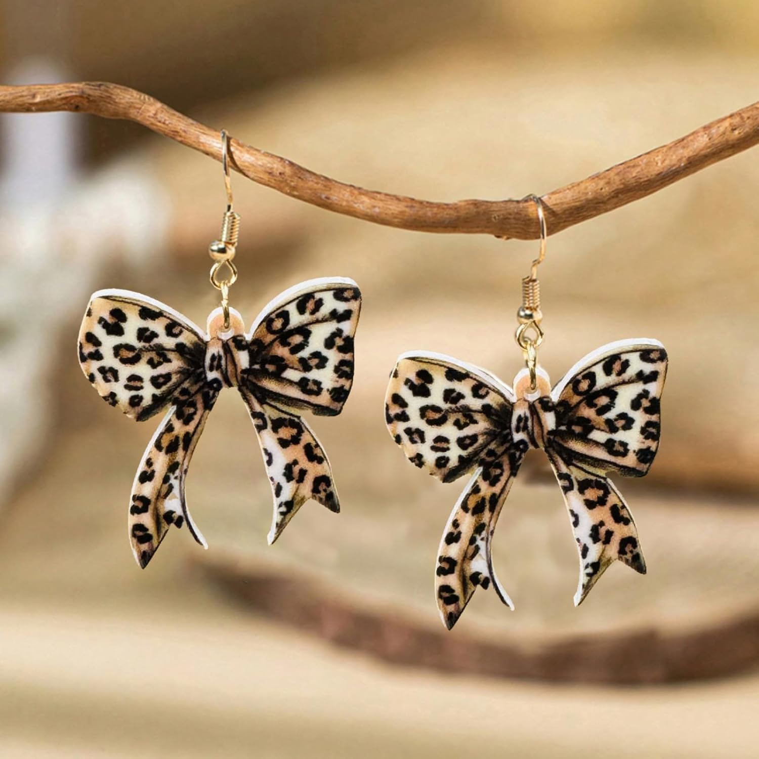 Leopard Earrings for Women Fall Animal Print Earings Leopard Bow Jewelry Accessories Trendy Holiday Outfits - Image 5