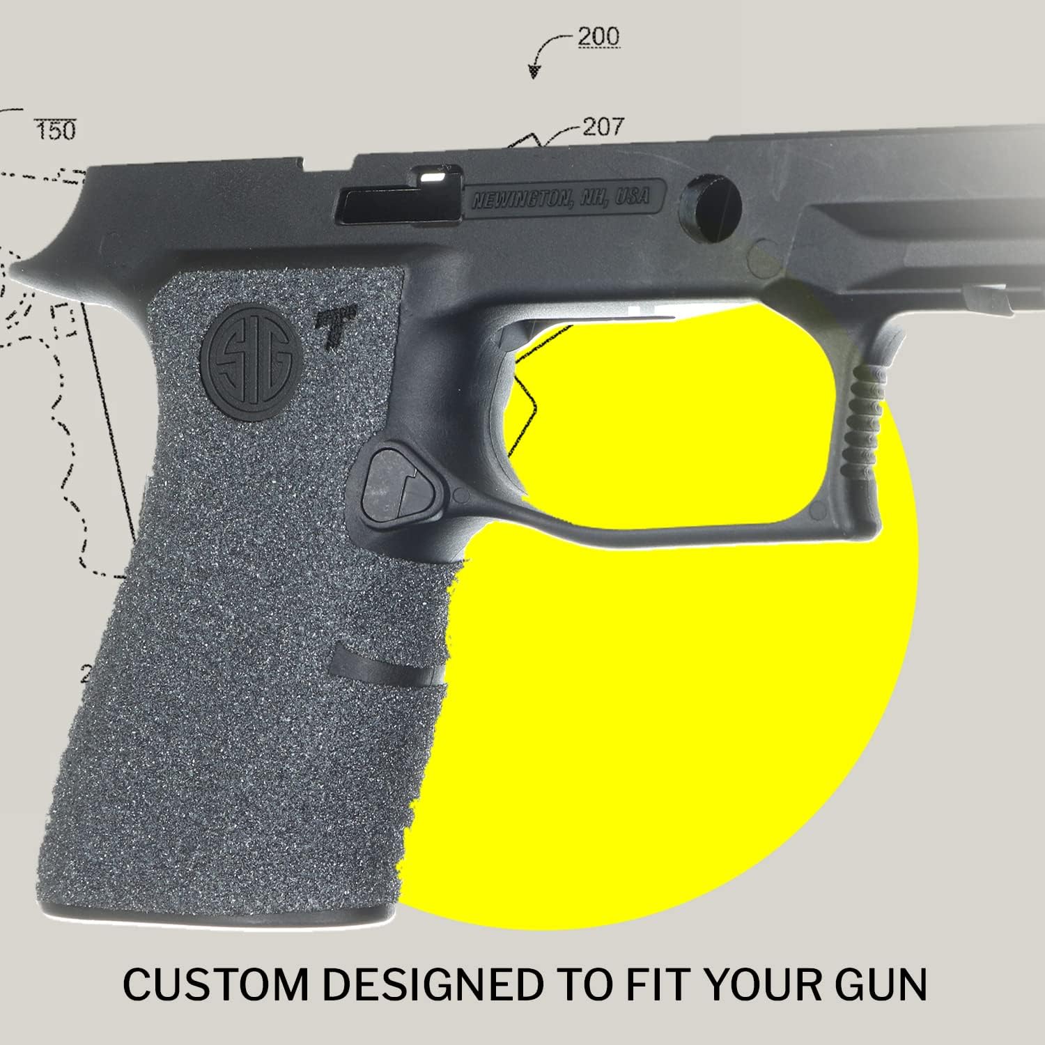 TALON Grips Adhesive Grip – Compatible with Sig Sauer P320 XCompact – Made in The USA