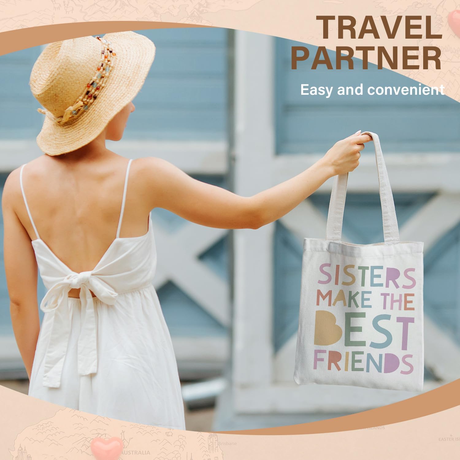 SNNDER Mama Friendship Tote Bag, Grandma Mama Shoulder Bags, Canvas Bag for Shopping Work Travel Vacation - Image 2