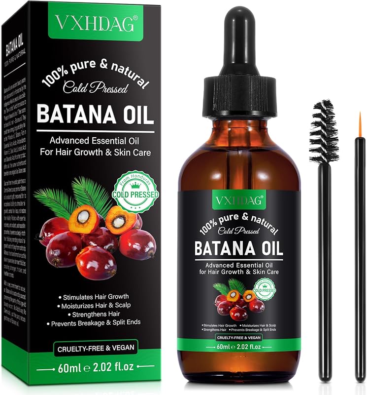 Batana Oil - 100% Pure & Natural from Honduras for Hair Growth, Eliminates Split Ends, Enhances Radiance & Nourishment for All Hair Types, 2.02 fl oz