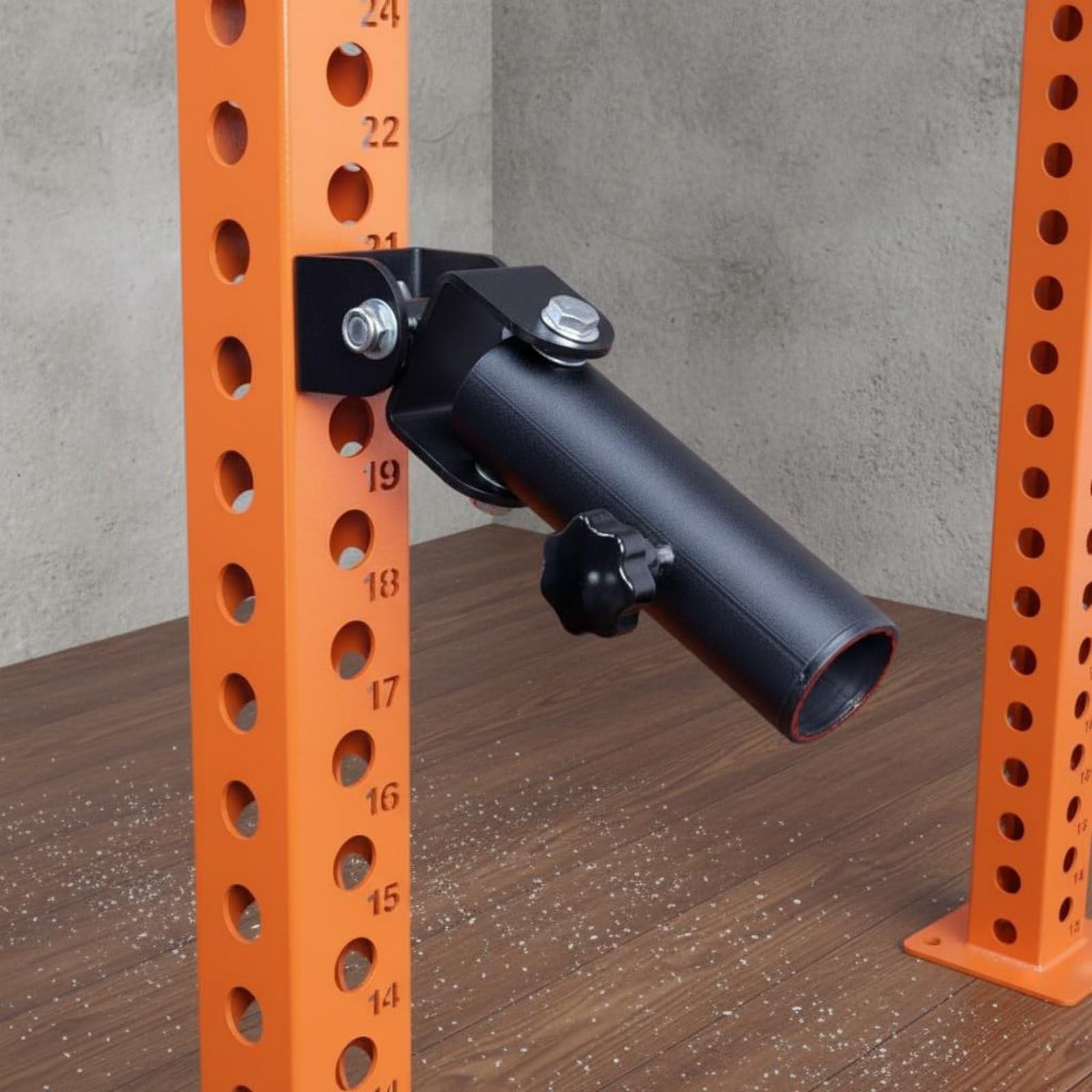 Soporte de Barra Olímpica Accesorio de Entrenamiento Anclaje para Barra Adaptador Giratorio 360 Base Fija de Acero Adecuado para Musculación en Casa Gimnasio Fuerza y Potencia, 18MM
