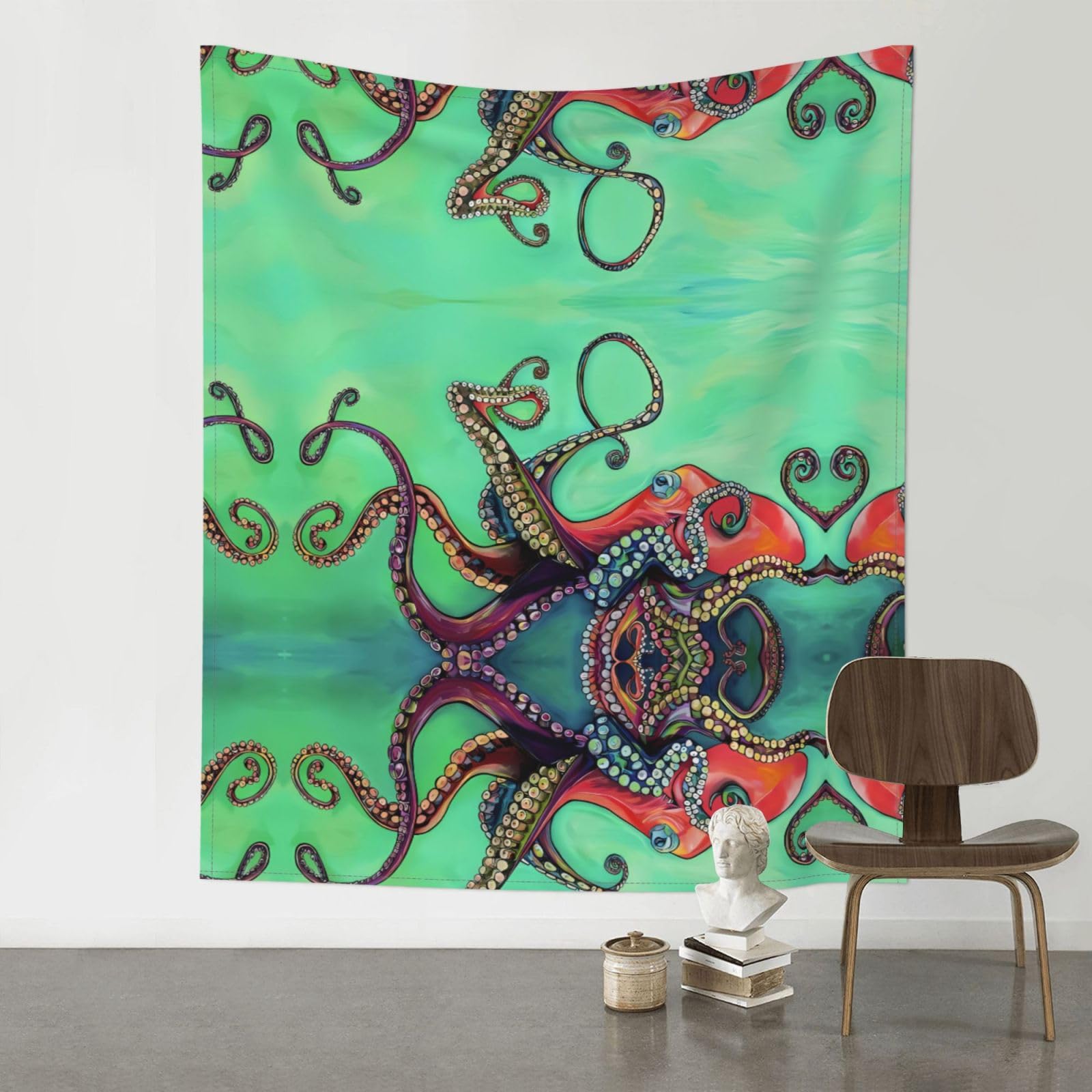 WHJSHOP cute octopus Prints Original Wall Tapestry 60x51in – Boho Throw Blanket for Dorm Decor, Beach Picnic, & Bedroom Layering