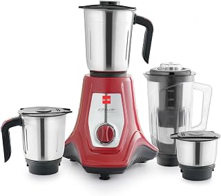 CELLO Trion Mixer Grinder For Home & Kitchen 750 Watts Red | 3 Stainlee Steel Jars + 1 Juicer Jar, Powerful Copper Motor, Price In India