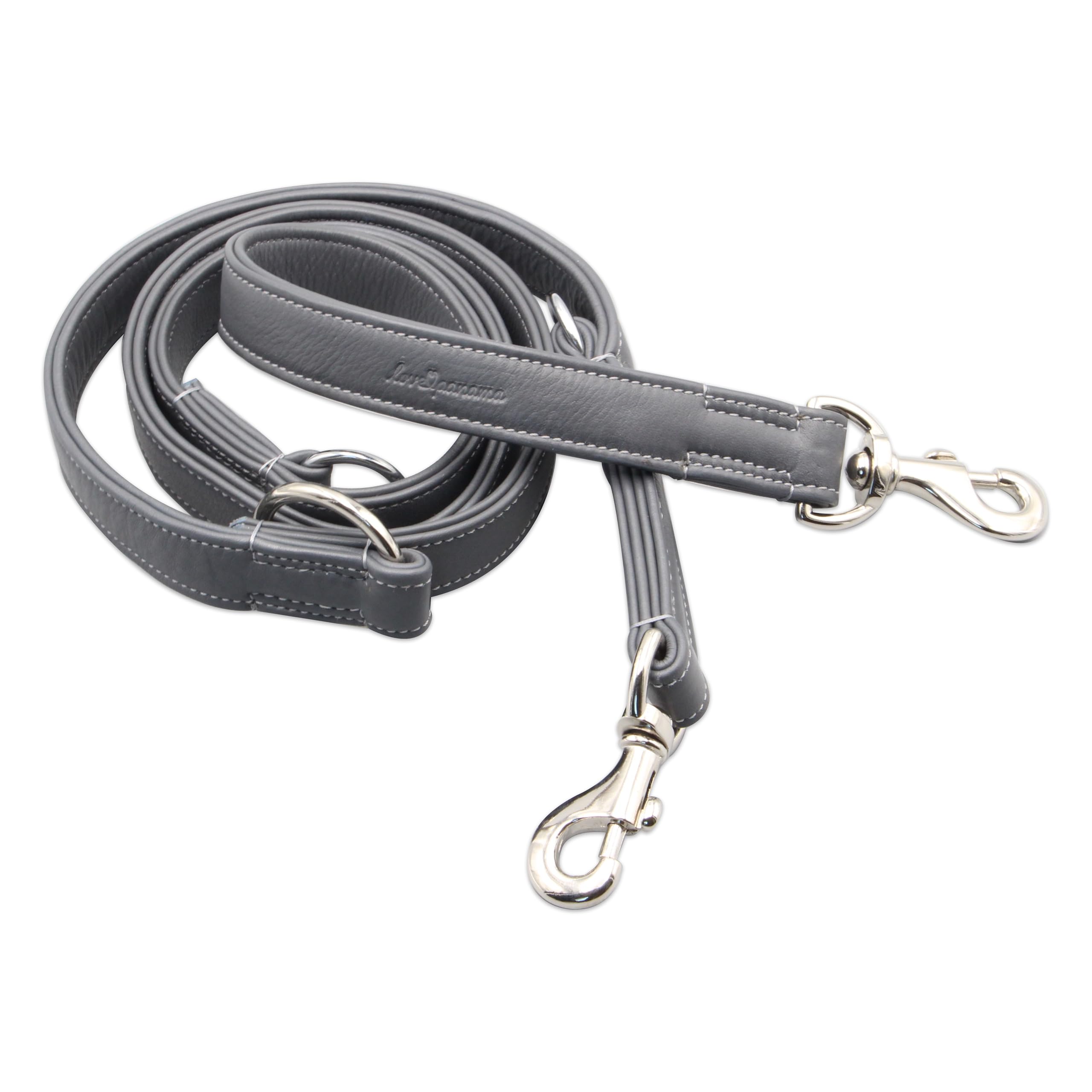 Hundeleine Leder-Leder-Leine FUSIONIST, Cool Grey, LovePanama