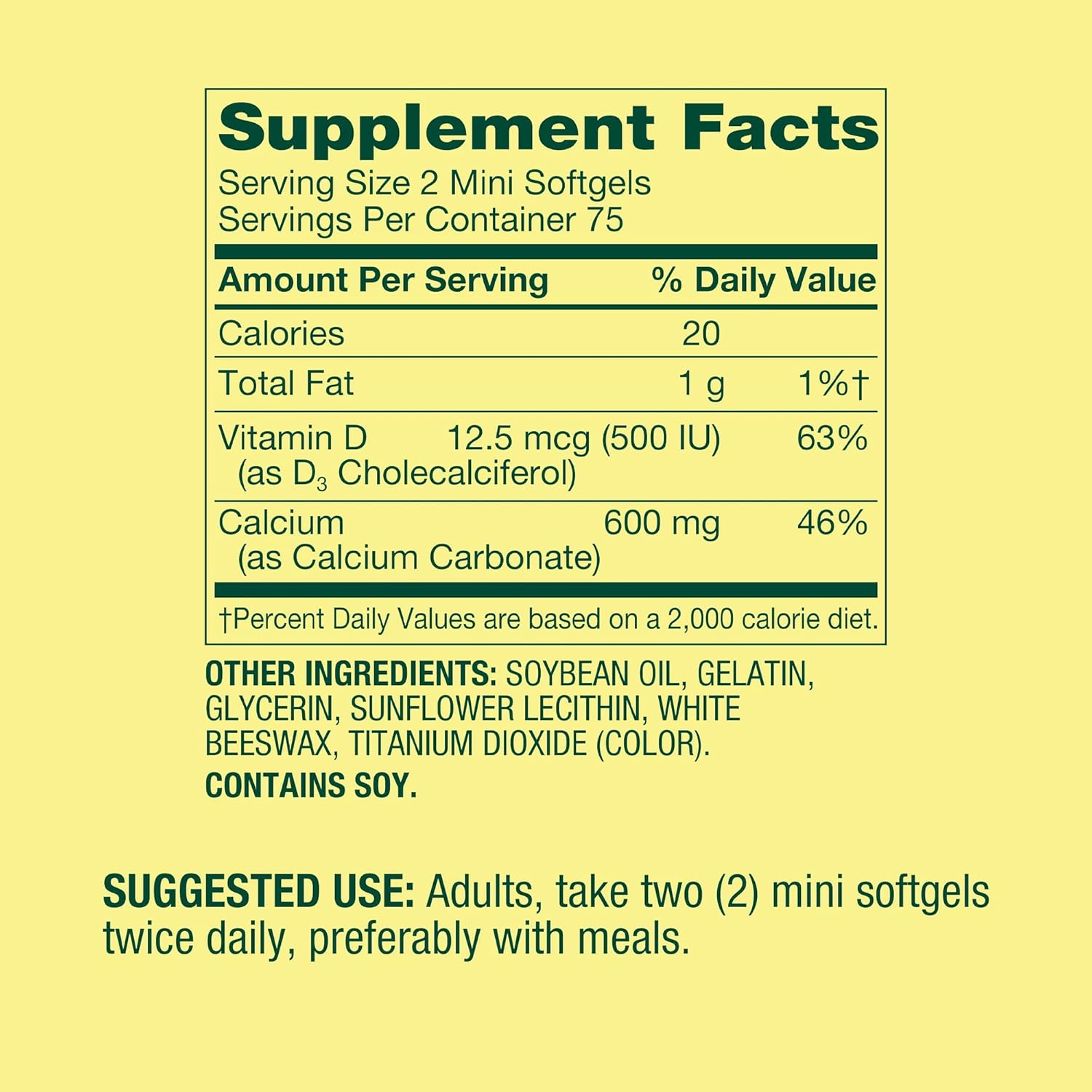 Spring Calcium Plus Vitamin D3 150 Mini Softgels | Calcium Supplement | Easier to Swallow | CaIcium 600 mg with Vitamin d3 | 150 Mini Softgels + Better Idea Sticker with Full Guide Access