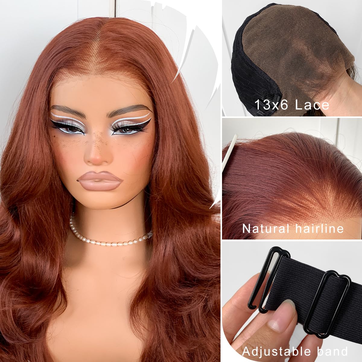 Reddish Brown Voluminous Feather Layered Hair Flip Out Preplucked Precision-Precut-cut Ready-to-Go Glueless 13x6 HD Synthetic Lace Front Wig