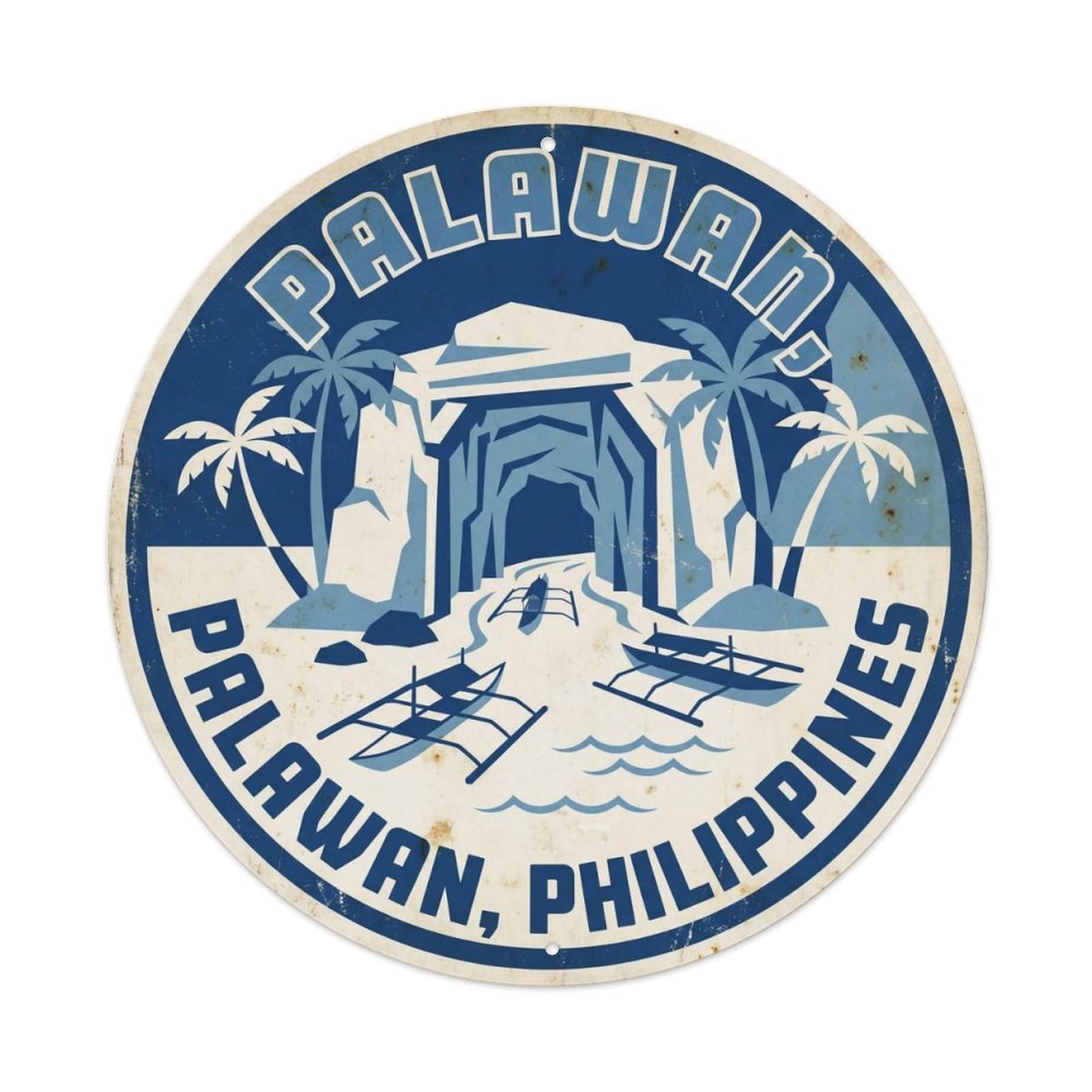 Sabang Beach Palawan Destination Hidden Lagoon Metal Tin Sign