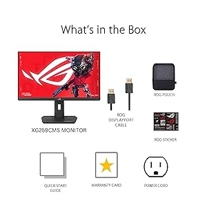 ASUS ROG Strix 24.5 USB-C HDR400 Gaming Monitor (XG259CMS)Full HD 1080p, 310Hz, 1ms, Fast IPS, 110% SRGB, Extreme Low Motion Blur Sync, G-SYNC Compatible, DisplayWidget, Tripod Socket, 3yr Warranty