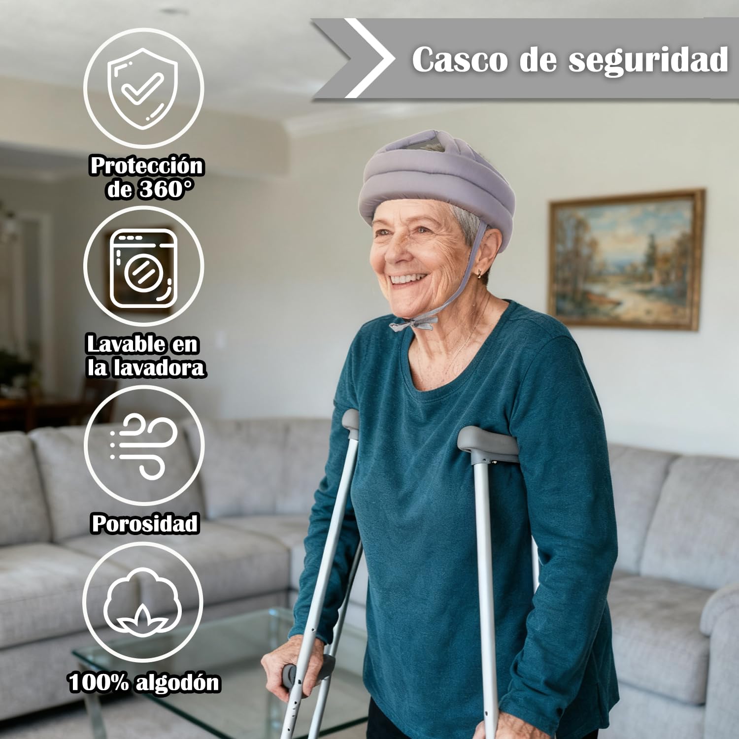Casco De Seguridad Anticaída para Cabeza De Anciano Gorro Protector Grueso Y Suave Gorro De Protección para La Cabeza para Prevención De Caídas Ajustable para Personas Mayores