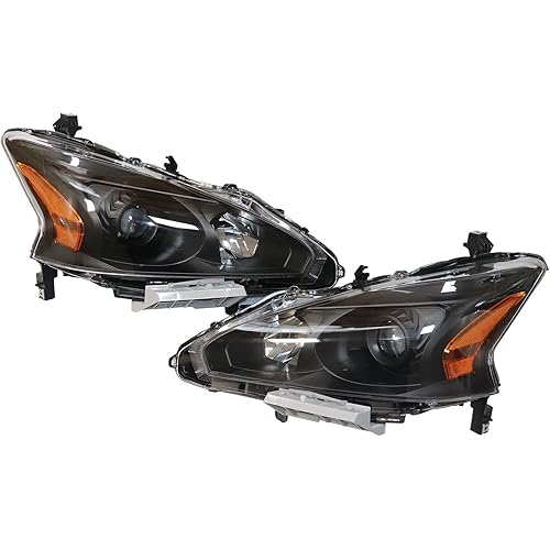 Front Halogen Headlight Left+Right Side For 2013 2014 2015 Nissan Altima Sedan Driver & Passenger Head Lights Direct Replacement Headlamps Assy Set Assembly (Left+Right)