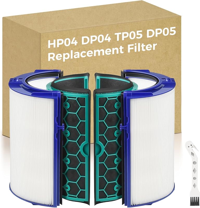 TP04 Replacement Filter for Dyson TP04 HP04 DP04 TP05 Air Purifier | Sealed Two Stage 360° Pure Cool Fan Combi Glass HEPA Filter & Activated Carbon Filter (Not for HP07,TP01,TP02,TP07,HP09)