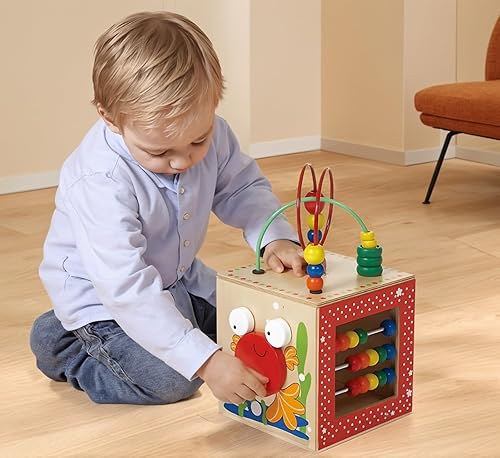 Miniatura 4 de Hape Discovery Box  Cubo de juego para centro de actividades  Juguete de rompecabezas de aprendizaje 5-1 para niños pequeños  Laberinto educativo de