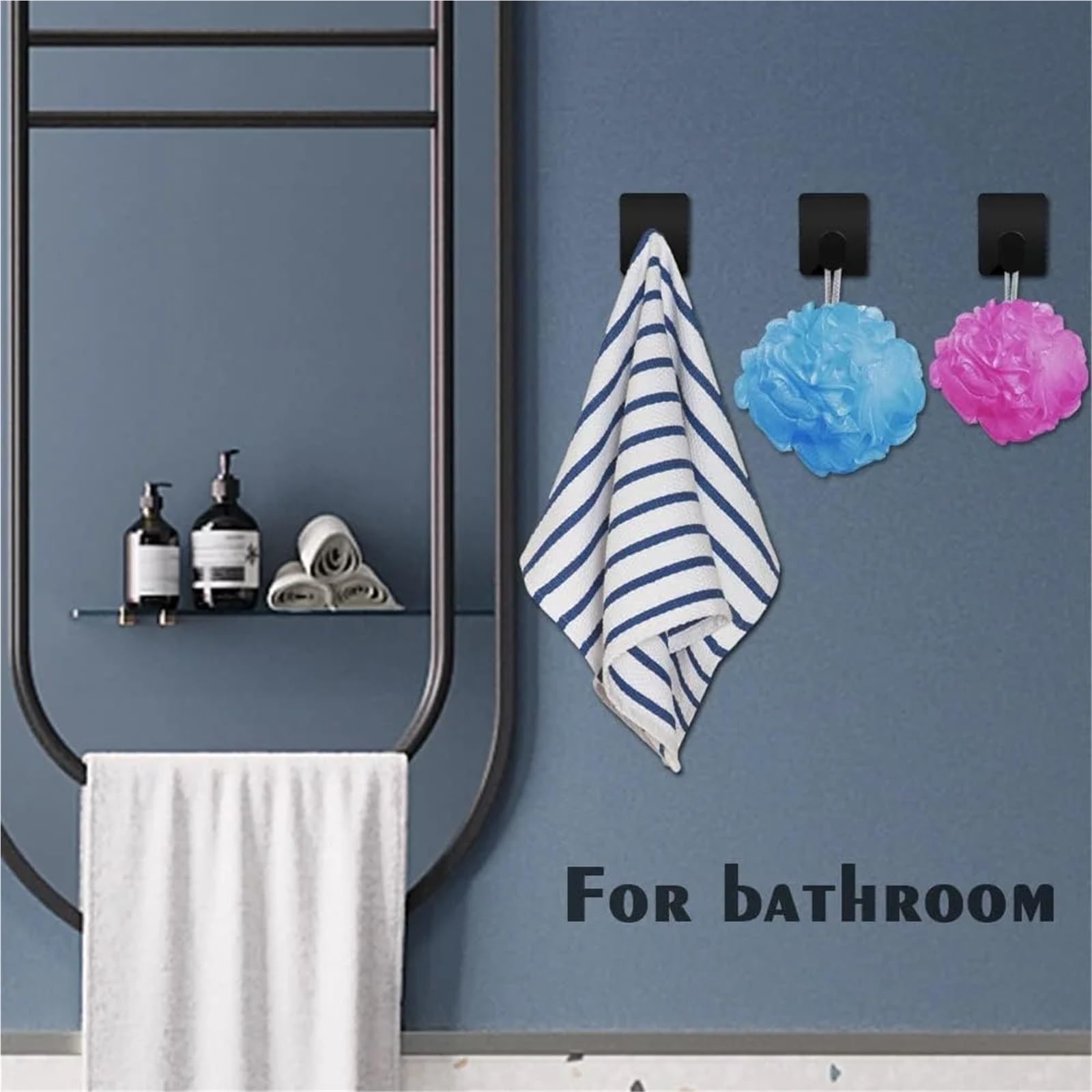 Ganchos para Toallas, Ganchos for Toallas, Adhesivo de Pared, Resistente, for Colgar Ropa, Sombreros(4 Pack Silver)
