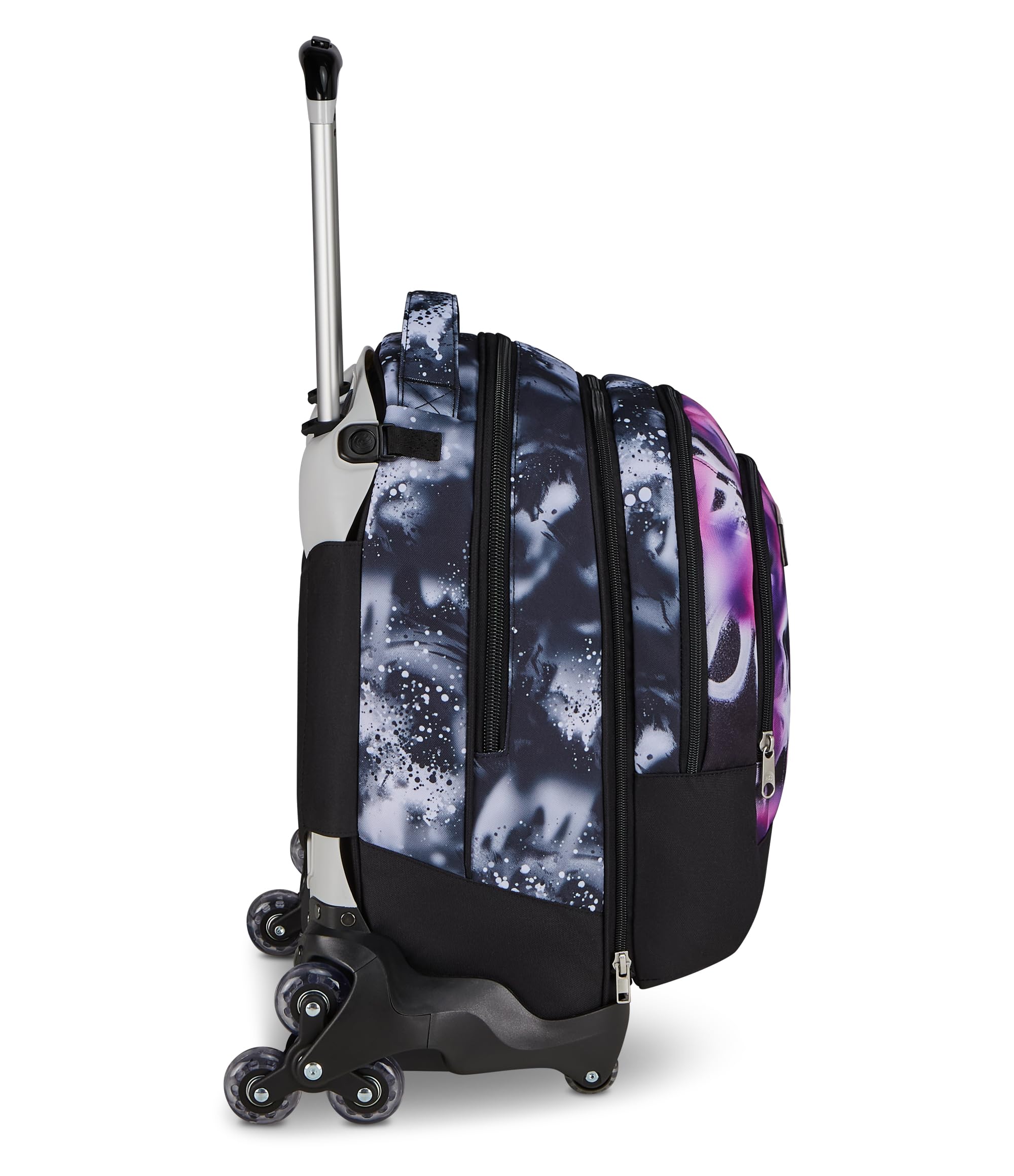Seven Trolley Scuola Jack 8 Ruote Detach BUZZY NOTE GIRL, Nero, 43 L, Scomponibile, Zainetto staccabile, 4 in 1, Cross-over System, Tasche multifunzione, Scuola elementare e media, Bambina, Ragazza,
