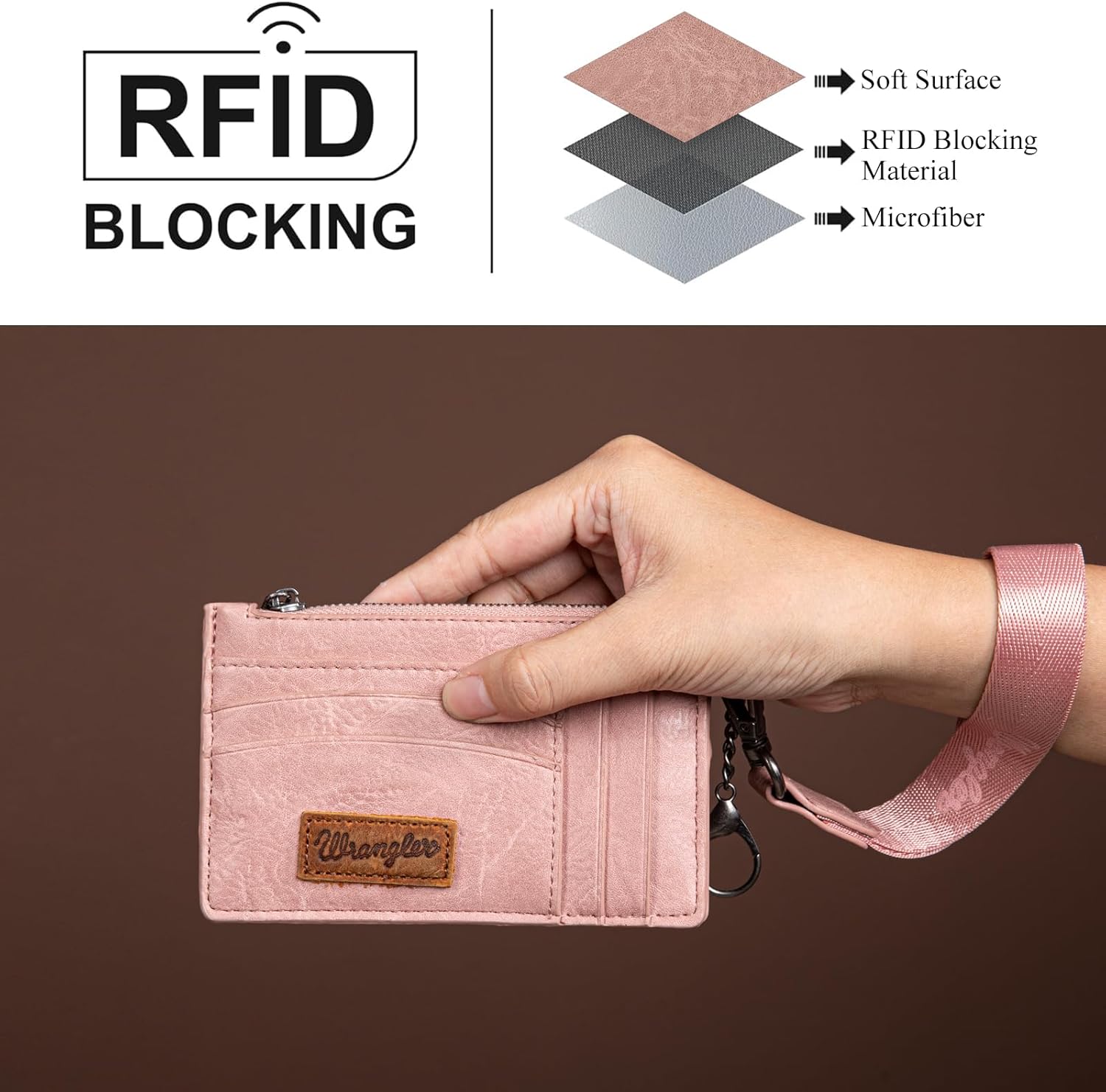 Montana West X Wrangler RFID Card Holder for Women Card & ID Cases Small Credit Card Holder Womens Credit Card Wallet Pink Card Holders - Image 2