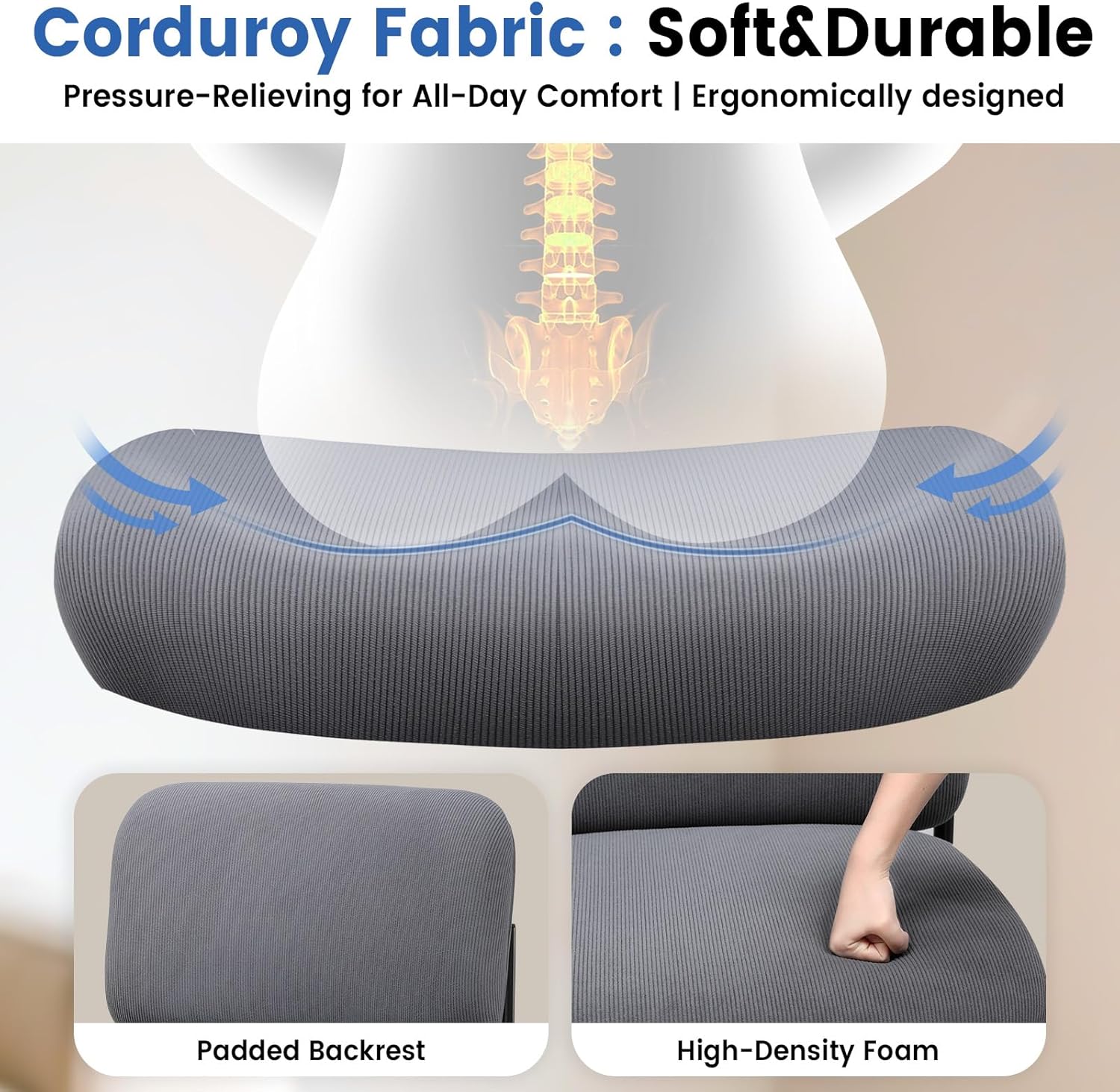 GTPLAYER Accent Leisure Chair, Lounge Relaxing Chair with 180°Rotating Small Table, Modern Upholstered Chairs with Metal Legs, Single Sofa for Living Room/Bedroom/Garden, Grey