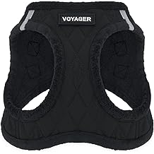 Best Pet Supplies - All Weather Mesh/Plush, Reflective, No Pull Harness for Small, Medium Dogs, Cats - Secure with Hook & Loop Fastener, Buckle, Double D-Rings - Black Plush, S