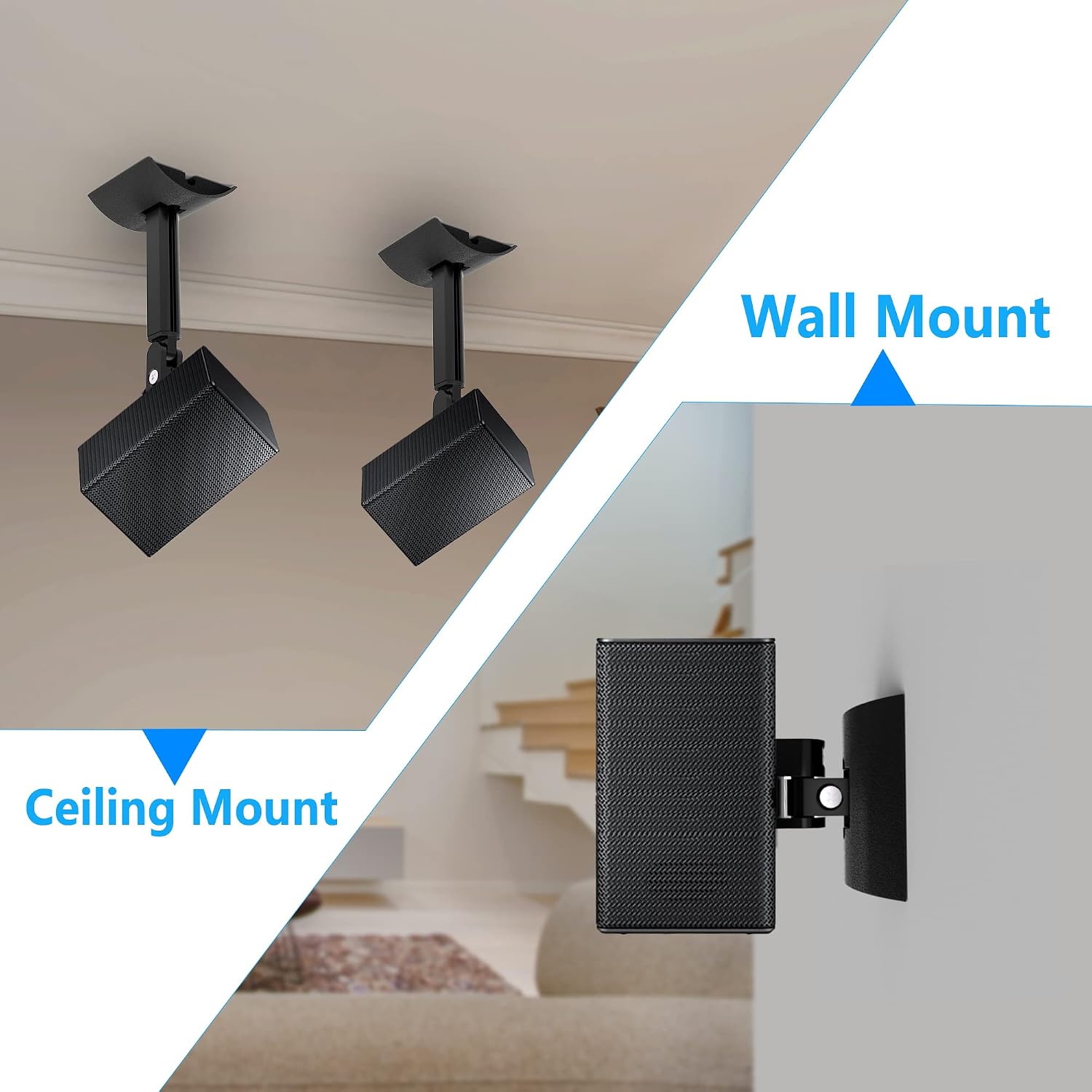 Wall Mount Bracket for Samsung SWA-8500S/9000S/9100S/9200S Speakers, Adjustable Speaker Mounts for Samsung Speaker, Easy to Install, 2 Pack (Black)