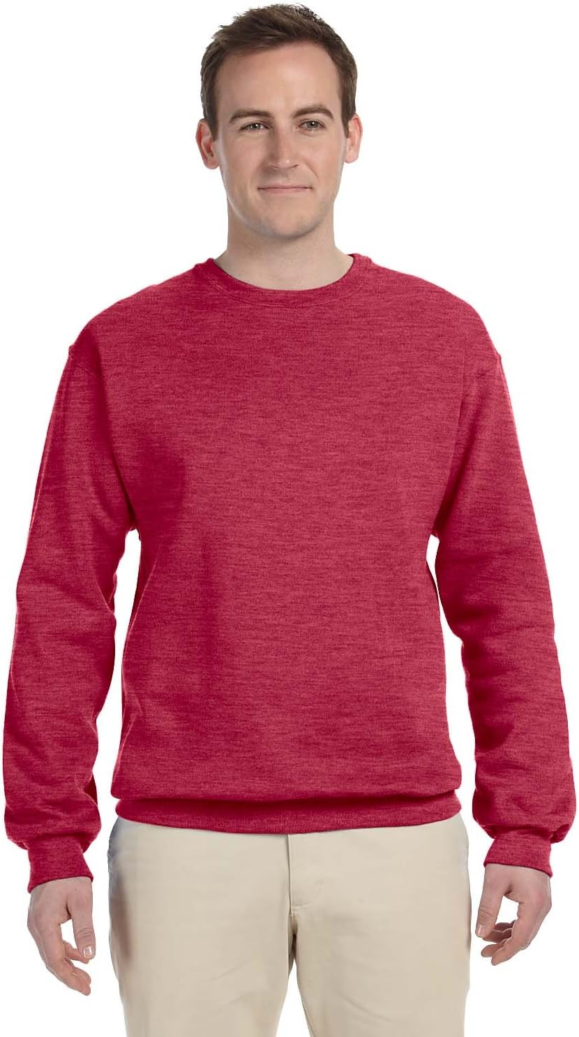 JerzeesMen's Fleece -Sweatshirt, Vintage Heather Red, Small