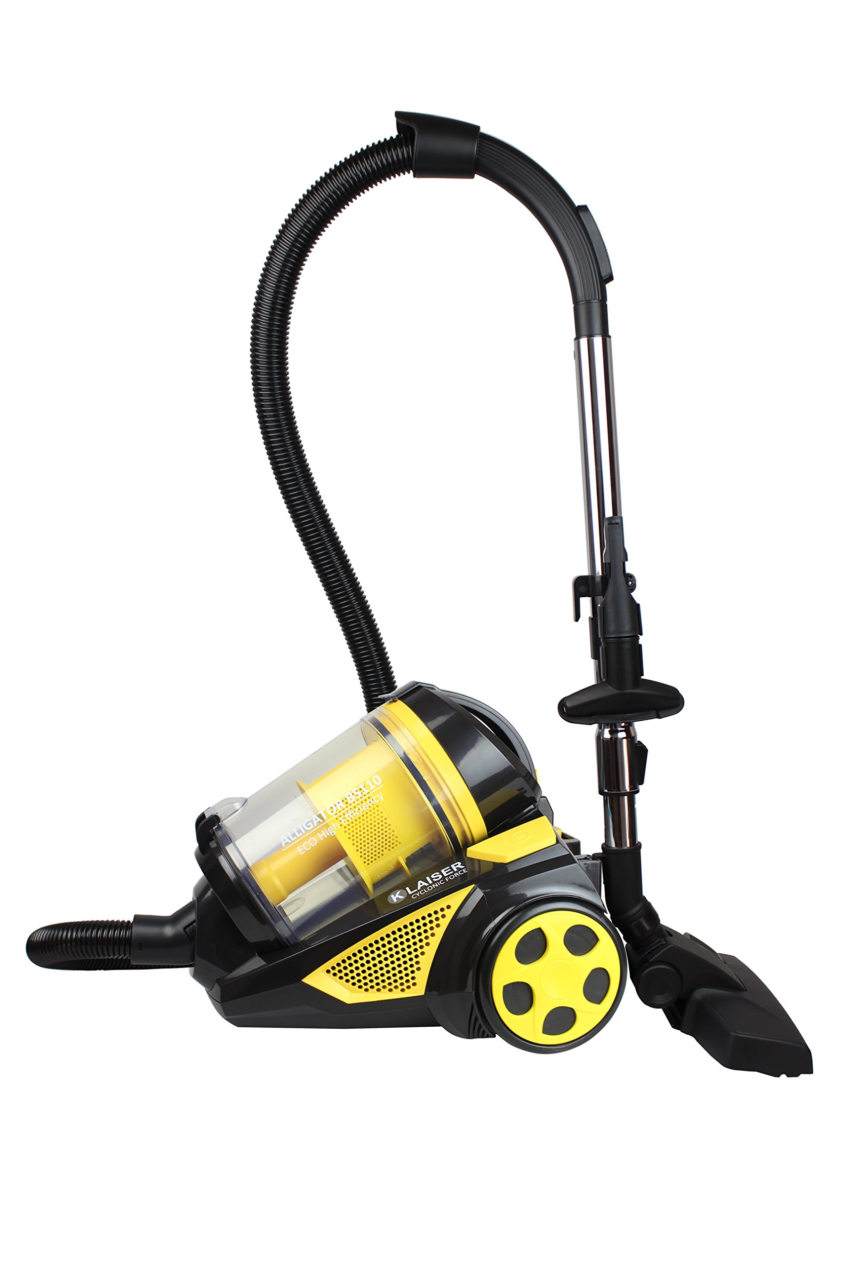 Klaiser BS110 Aspirateur Sans Sac Multi Cyclone Alligator Xtreme Force - Puissance 1600W - Pure Air - Ultra Confort - Cordon Extra Long 7 Mètres - Tube télescopique Extra Long 92cm