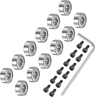 uxcell 12-Piece Top-Mounted Bearing Kit (3/16" ID, 1/2" OD)