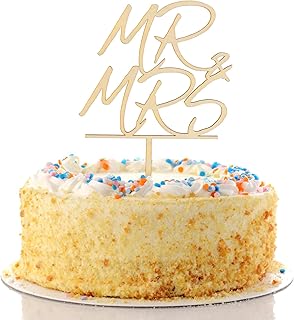 Wooden Mr and Mrs Cake Topper, Wedding Cake Topper Bride and Groom Sign Wedding Engagement Cake Toppers Decoration Wedding Party Supplies (Style 1)