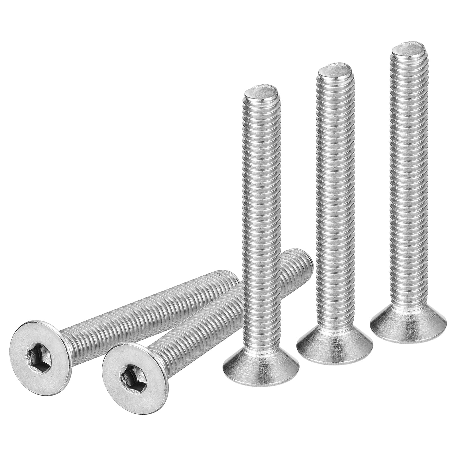 DTGN M5-0.8 x 40mm Flat Head Socket Cap Screws, 10 Pack 304 Stainless Steel Hex Socket Flat Head Screws, Full Thread, Countersunk Bolts