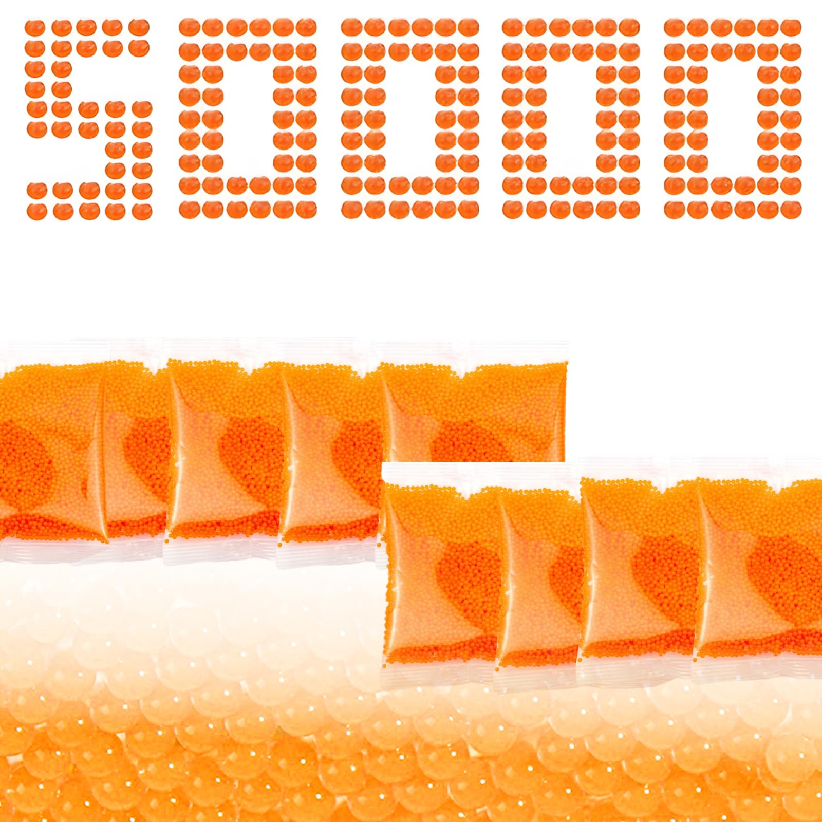 50,000 Rounds 7-8 mm, Gel Splatter Bullets for Electric Gel Blaster Gun Gel Gun Ammo Refill for Adults Premium Gift Packaging - Orange