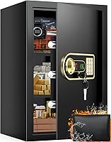 Sanfnz 5.0 Cu Ft Large Home Safe with Fireproof Waterproof Bag, Digital Keypad, 3 Removable Shelves, LED Light & Anti-Theft Alarm
