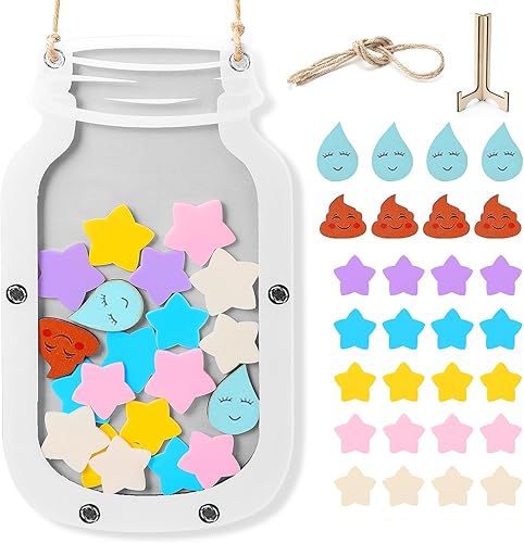 Doyosh Tarro de recompensa de estrellas para estudiantes, herramienta de gestión de aula de entrenamiento para niños, recompensa magnética para