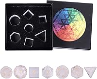 Vista 6 de rockcloud Juego de 7 dados poliédricos DND de cristal de cuarzo roca, dados hechos a mano con caja de dados para juegos de mesa RPG MTG, decoración