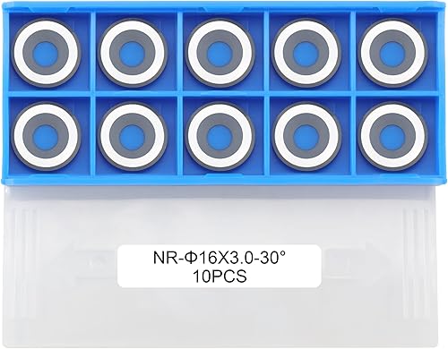 Woodturning NA 16 × 0.118 in-30  cortador de inserción de carburo redondo cuchillas de repuesto de ángulo de rastrillo negativo para herramientas de