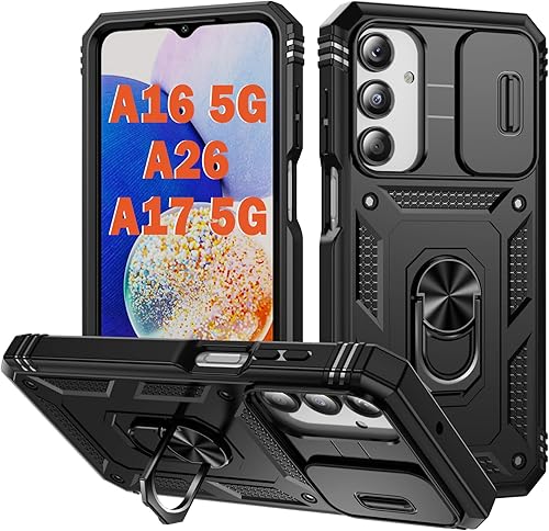 Miniatura 122 de PASNEW Funda para cámara Samsung Galaxy A15 5G, soporte metálico de grado militar, resistente a prueba de golpes, carcasa rígida para Samsung A15