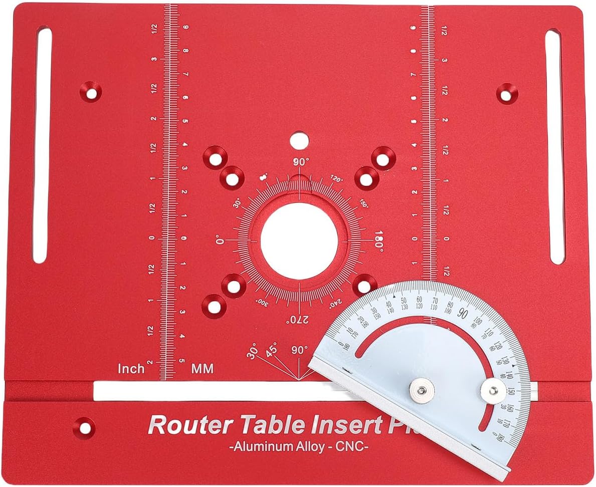 Router Table Insert Plate, Aluminum Alloy Woodworking Bench Router Flip Plate with Miter, Multifunctional Trimming Engraving Table for Milling Machine