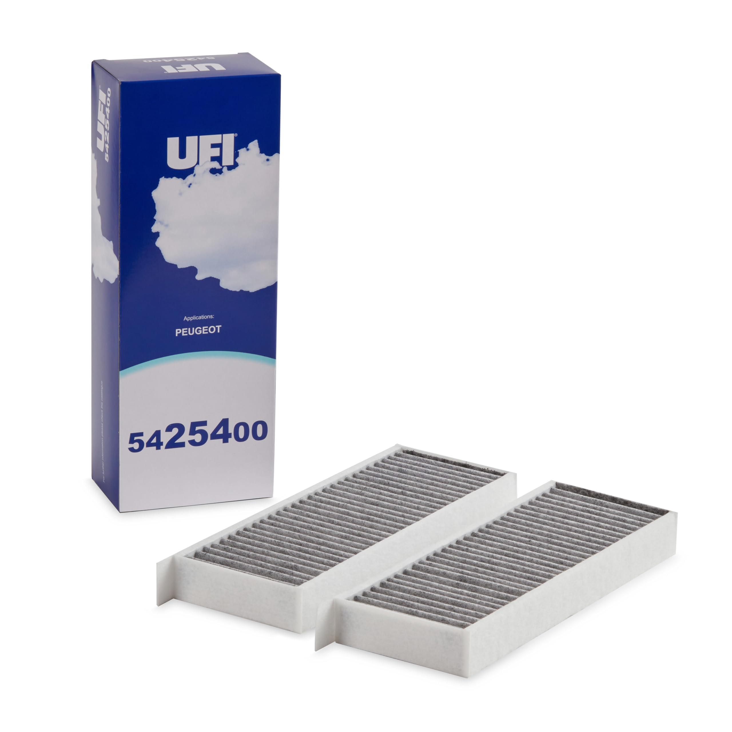 UFI Filters, Filtro Abitacolo ai Carboni Attivi 54.254.00, Filtro Abitacolo per Ricambio, Adatto a Auto, Applicabile su Diversi Modelli Peugeot 308 e 508