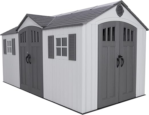 Lifetime Dual Entry Outdoor Storage Shed, 15 x 8 Foot