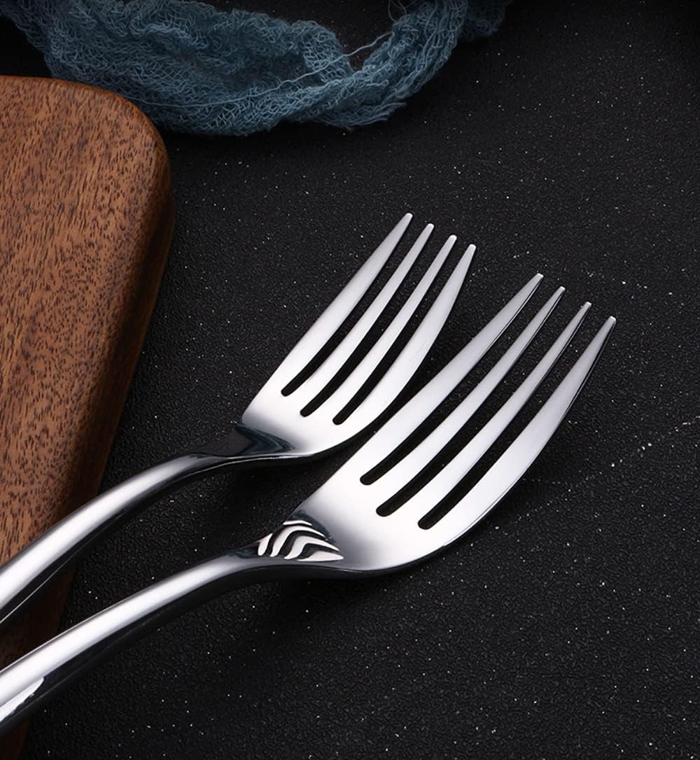 24 Piece Silverware Set for 6 Modern Flatware Cutlery Utensils Set Premium Stainless Steel Nice Weight Heavy Knives Forks and Spoons Tableware Set for Home Kitchen Restaurant Wedding