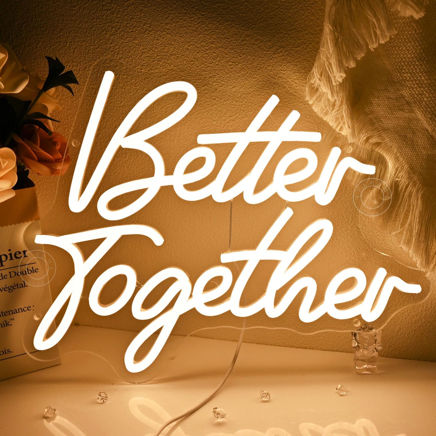 SYLHOME Better Together Led Neon Light Sign Wedding Engagement Wall Decor