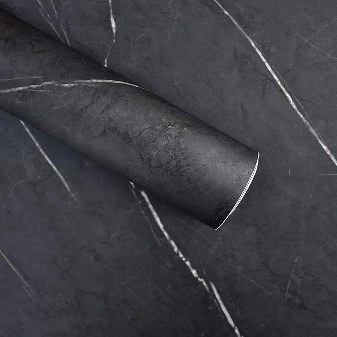 Gray Black Marble Contact Paper for Countertops Peel and Stick