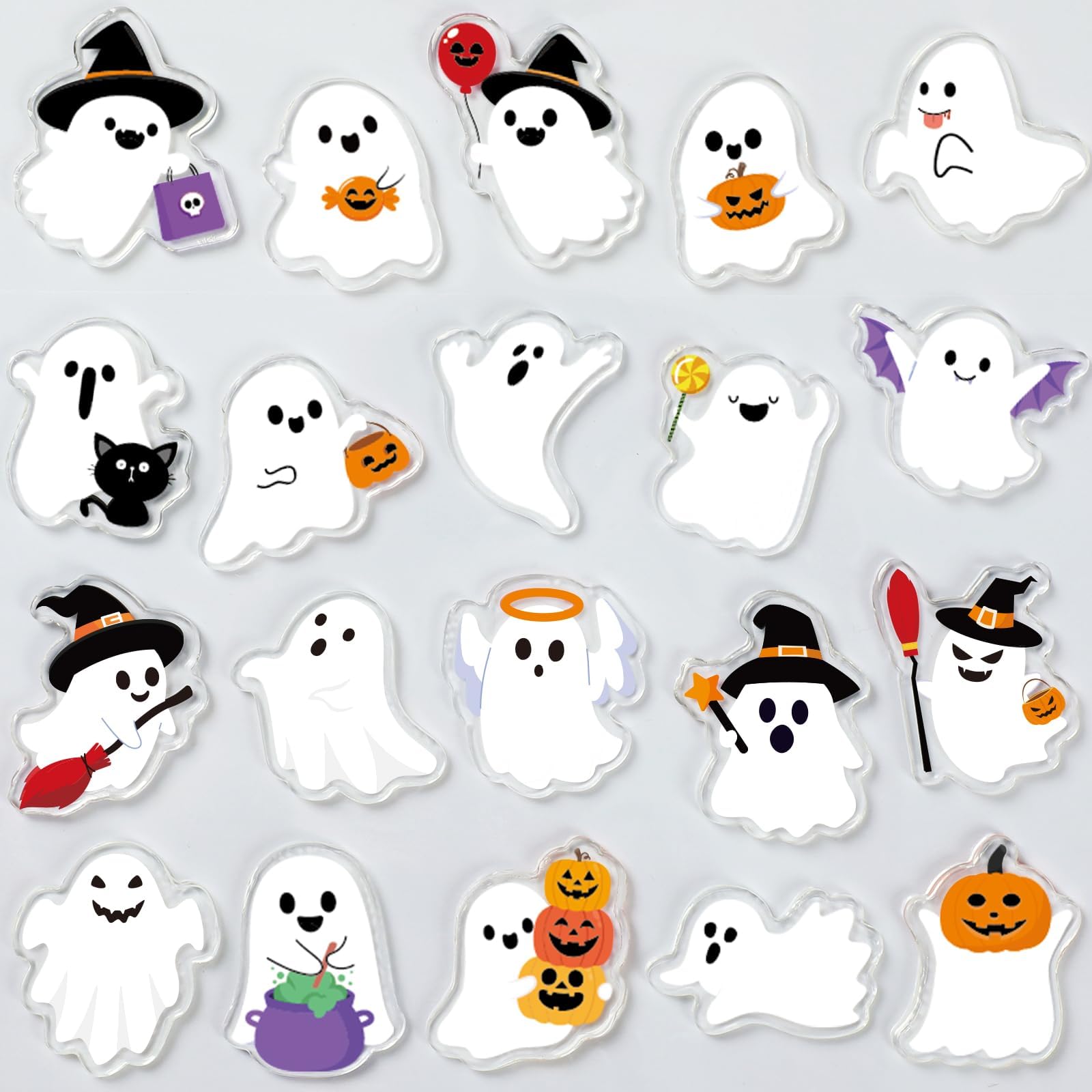 20PCS Halloween Thick Gel Clings Cute Gel Cling Stickers Reusable