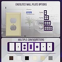 Vista 5 de ENERLITES Placa de Pared para Receptáculo Dúplex, Cubierta de Toma Eléctrica, Acabado Brillante, Tamaño Mediano 1-Gang 4.88" x 3.11", Policarbonato