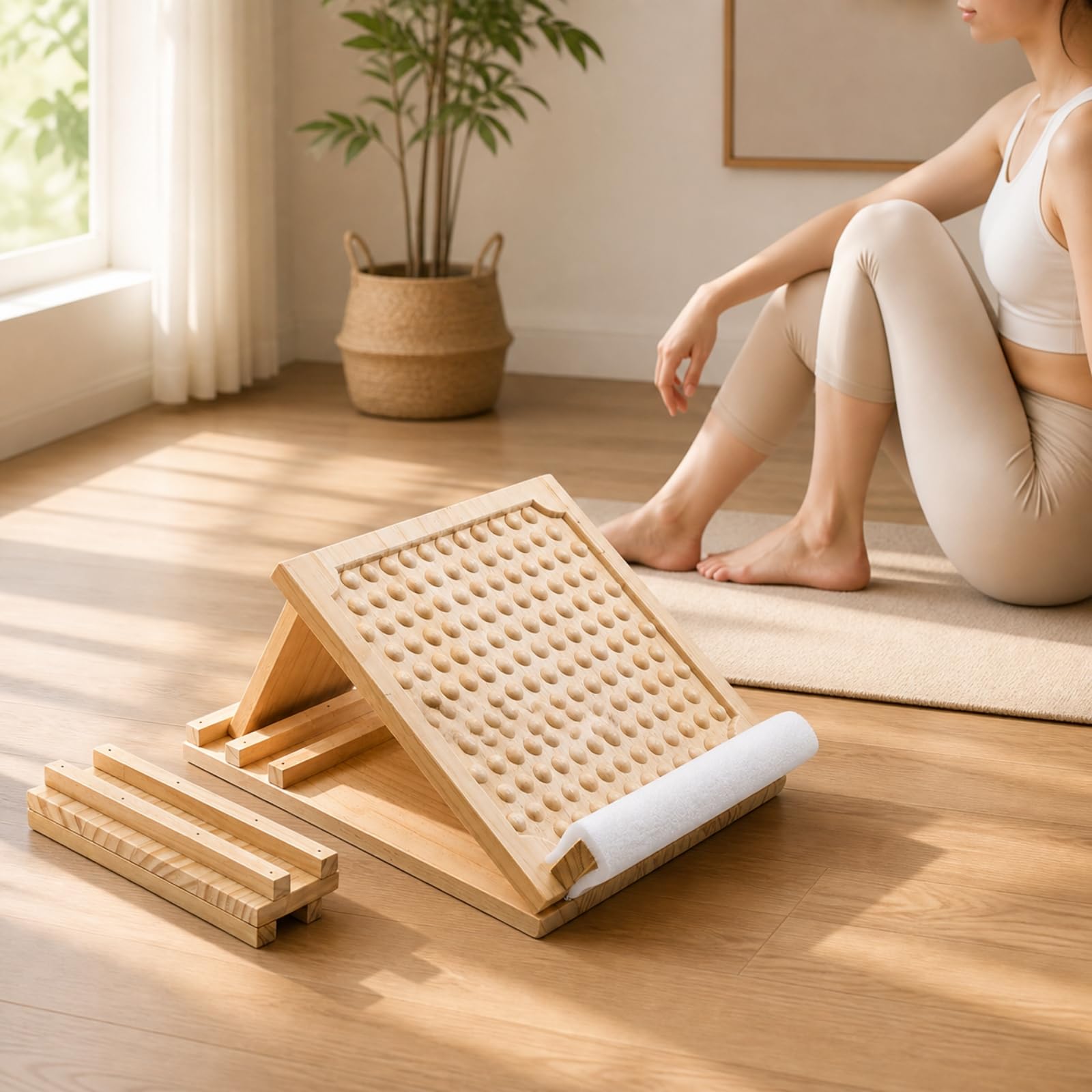 Gralara Estiramiento Estable Tabla Masaje Pies Inclinable Plegable para Recuperación spués l Entrenamiento