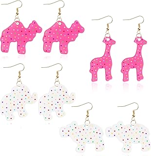 Cute Jewelry Earring Set - Stud and Hook Acrylic Dangle Earrings, Mismatched Enamel & Acrylic Earrings for Women Girls' Summer Vacation & Everyday Outfit Accessories